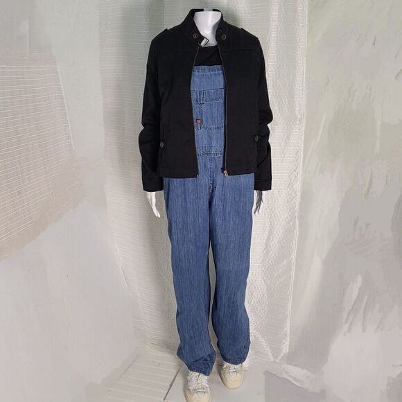 Dickies Relaxed Fit Bib Overalls Denim Carpenter Women’s Tag Size L - Picture 1 of 12